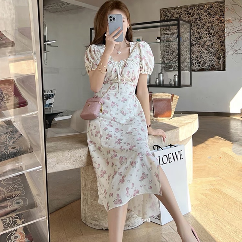 Đầm Maxi Tay Ngắn Hoạ Tiết Hoa Thời Trang Mùa Hè Cho Phái Nữ