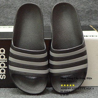 Dép trẻ em Adidas Adilette Aqua đen sọc xám