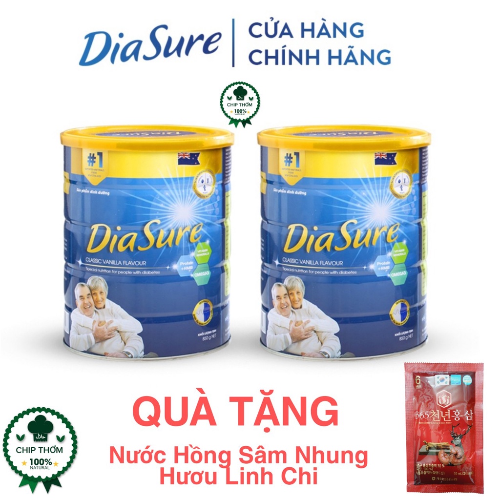 Combo Sữa Non DiaSure chính hãng lon 850g - Cung cấp dinh dưỡng toàn diện cho người bị tiểu đường
