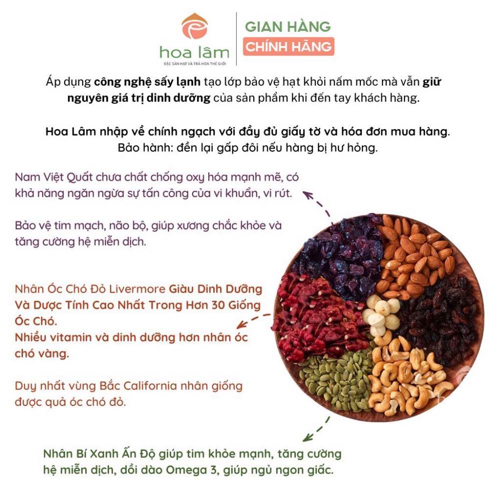 Hạt dinh dưỡng Hoa Lâm Nuts for Healthy Pregnancy dinh dưỡng tối ưu cho mẹ bầu chu kì 6-9 tháng 500g