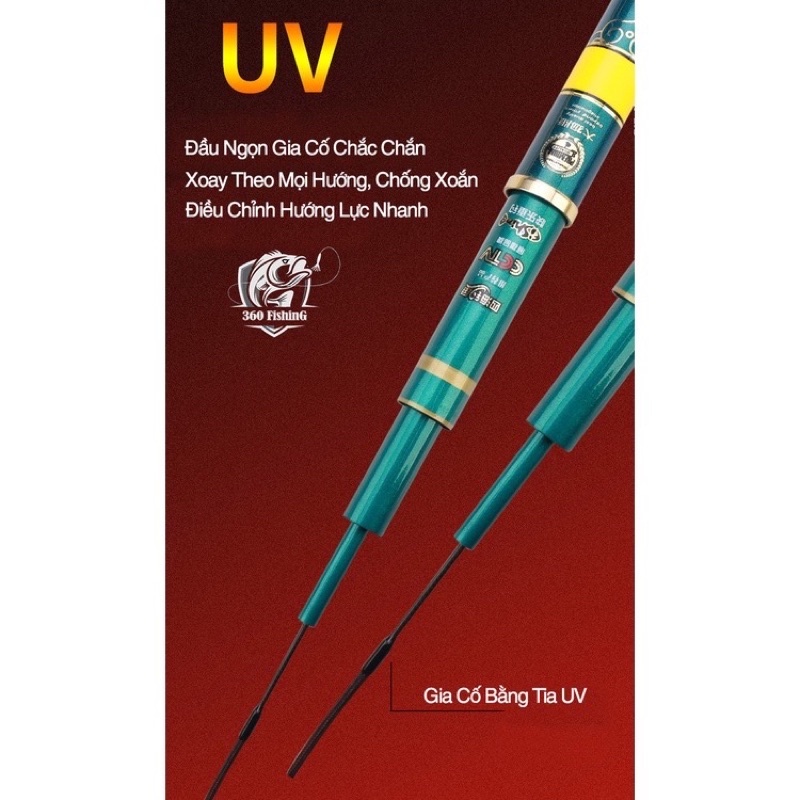 Cần câu đài săn hàng tầm xanh thế hệ 3 cần tải cá 1 đến 25kg hàng chính hãng + tặng 1 ngọn