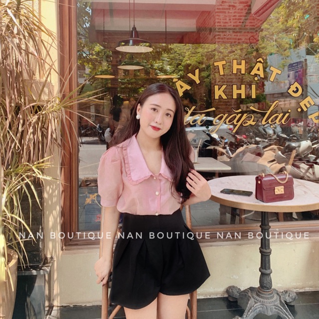 ( Ảnh thật ) Sơmi tơ cổ sen