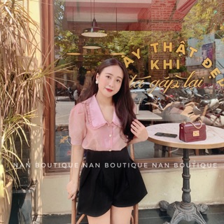 Sơmi tơ cổ sen