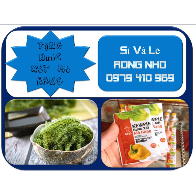 [500gr]  Rong nho tách nước + 5 gói sốt mè. rong biển khô. rong nho tách nước