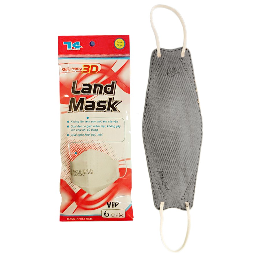 Khẩu Trang 3D Kháng Khuẩn LandMask Set 1 Bịch 6 Cái Có 7 Màu Hàng Công Ty Chính Hãng - VỎ ĐỎ VIP | BigBuy360 - bigbuy360.vn