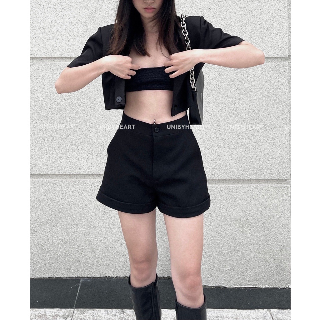 Quần short nữ cạp cao Cira Short QS013 chất liệu dày dặn, thiết kế dáng suông trẻ trung - Uni By Heart