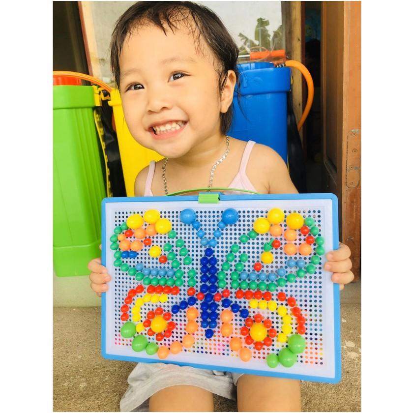 Đồ chơi xếp hình hạt 296 chi tiết hạt nấm cho bé