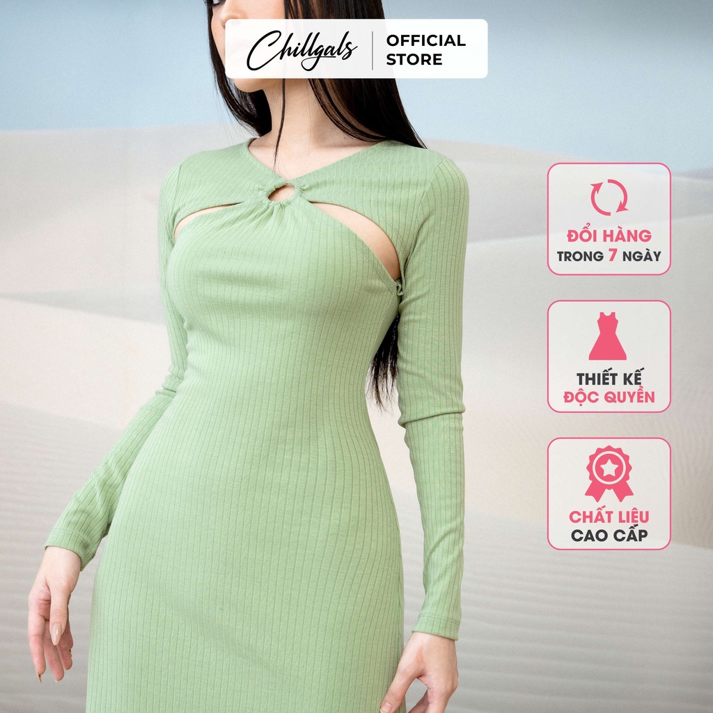 Đầm len tăm ôm cut out hai bên Chillgals | WebRaoVat - webraovat.net.vn