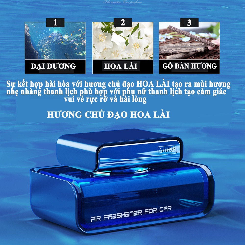 Nước hoa dầu thơm khử mùi chống say xe ô tô cao cấp DUKE chiết xuất hoàn toàn từ thiên nhiên 50ml đặt taplo xe.