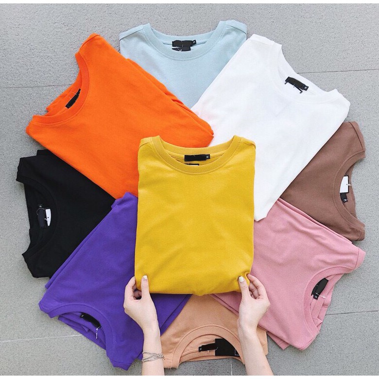 Áo phông trơn đủ size, đồng phục,nhóm, trắng vàng cam đỏ