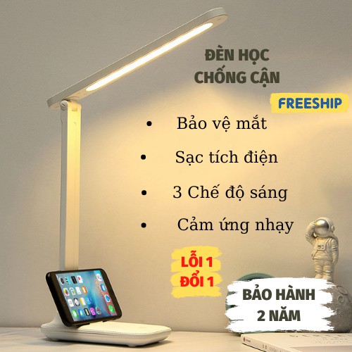 Đèn Học Để Bàn, Đèn Học Chống Cận Gấp Gọn LED USB Cao Cấp, Cảm Ứng Tích Điện Thông Minh, ASAKI OFFICIAL