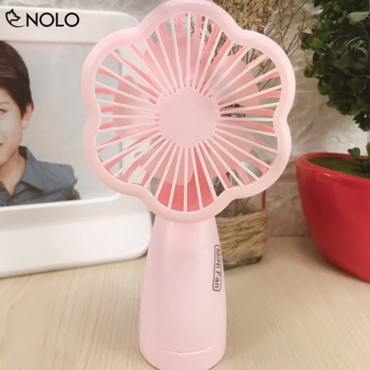 Quạt Mini, Quạt Cầm Tay Mini  5 Cánh Hoa Mai Có Led Model 668 | BigBuy360 - bigbuy360.vn