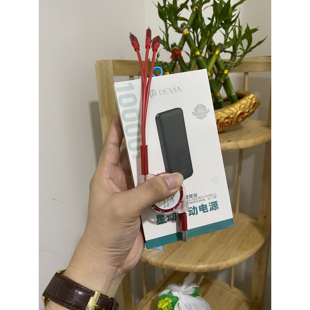 [Mã 44ELSALE2 giảm 7% đơn 300K] Pin sạc dự phòng 10000mah Devia - Hỗ trợ sạc nhanh 3.0 cao cấp - BẢO HÀNH 6 THÁNG