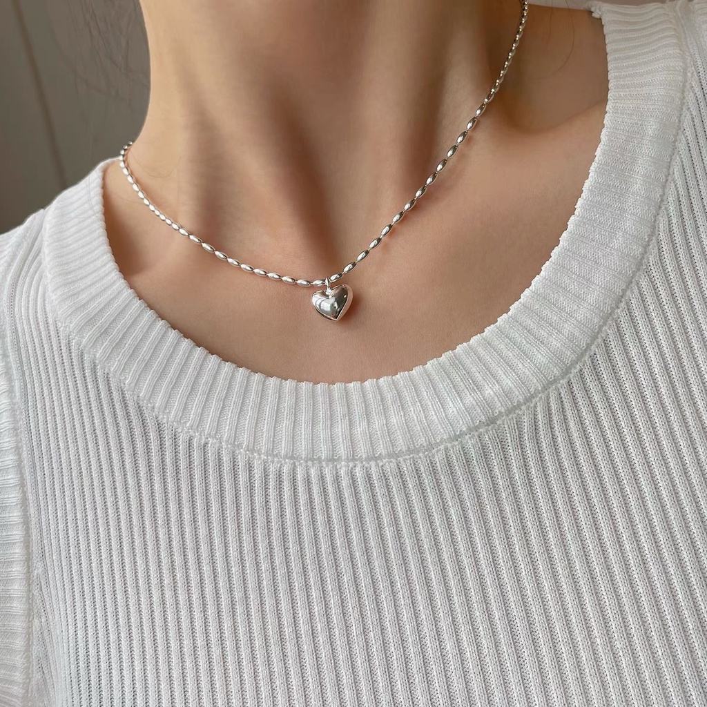 Dây chuyền mặt trái tim hạt chuỗi lớn hiện đại Trang Sức SG
