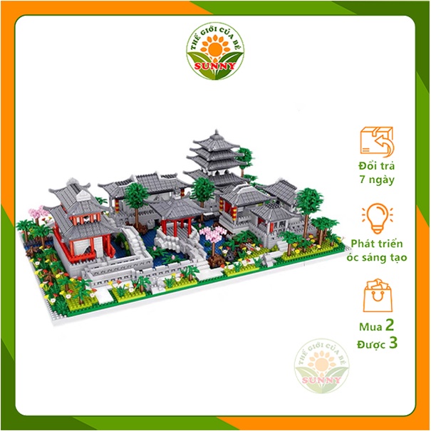Lego lắp ráp hình vườn ngự uyển - Đồ chơi trẻ em rèn luyện thông minh - Sunny