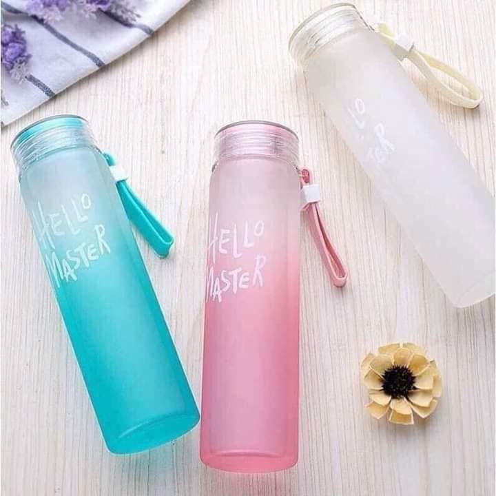 XẢ LỖ Bình nước thủy tinh Hello Master 400ml