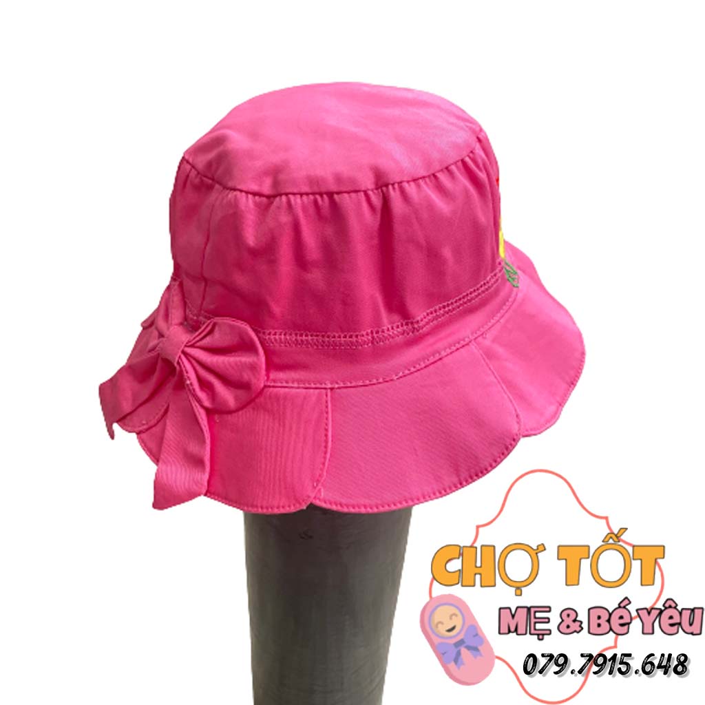 Nón vành bé gái thêu hoa màu trơn Duy Ngọc Cao Cấp Mềm Mại 2-3 tuổi