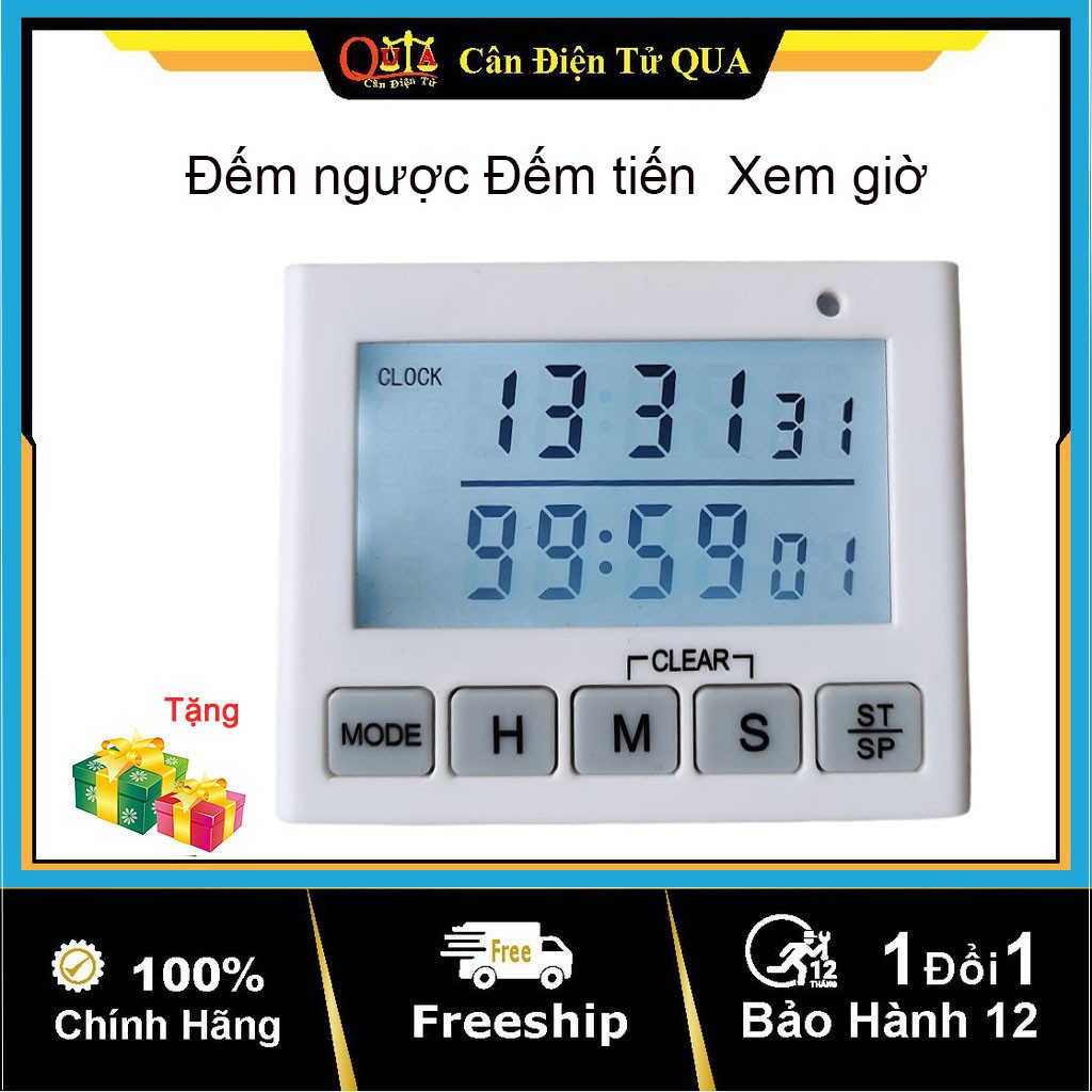 Đồng Hồ Đếm Ngược Bấm Giờ Hẹn Giờ Nhỏ Gọn Mini Tiện Dụng Âm Báo To Màn Hình LCD Sáng,  Bảo Hành 1 Năm Shop QUA 105