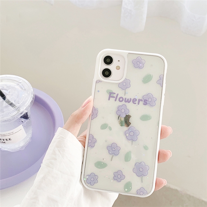 Ốp lưng iphone hoa tím kim tuyến 5/5s/6/6plus/6s/6splus/7/7plus/8/8plus/x/xr/xs/11/12/pro/max/plus/promax - Awifi S3-9 | BigBuy360 - bigbuy360.vn
