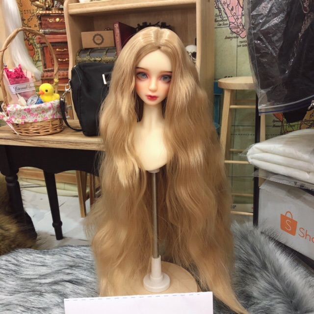 Tóc tơ nhiệt bắt sáng nhiều màu cho búp bê bjd size 1/3 và 1/4