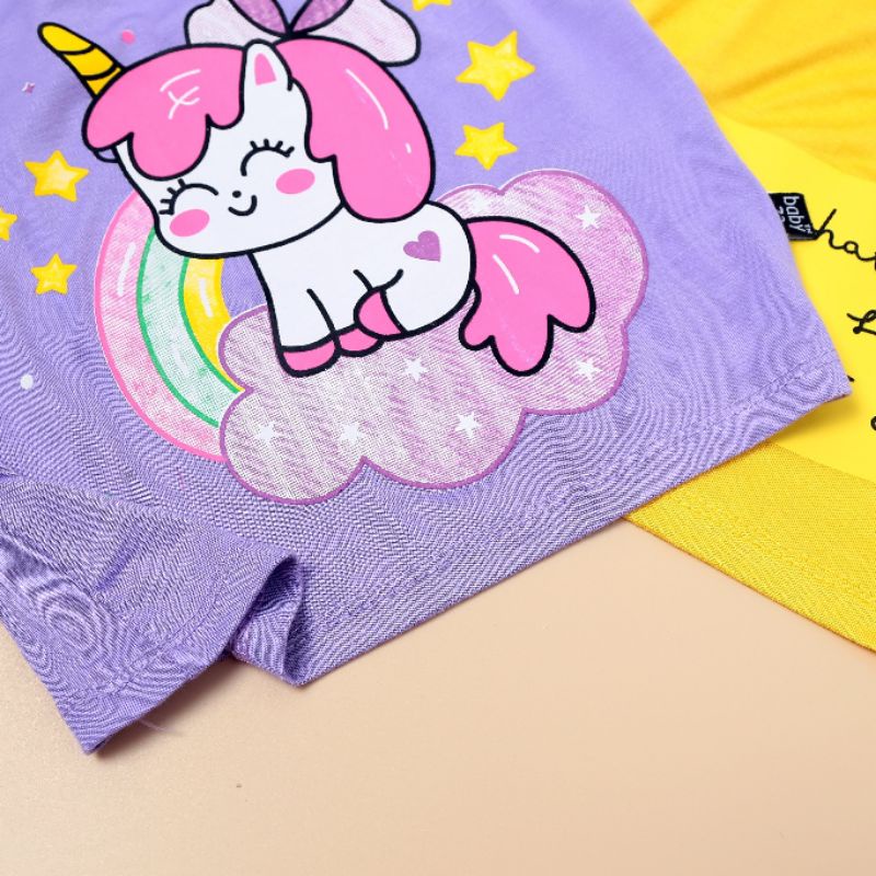 Bộ 2 dây thun lạnh Minky Mom họa tiết bé gái / Đồ bộ 2 dây cho bé