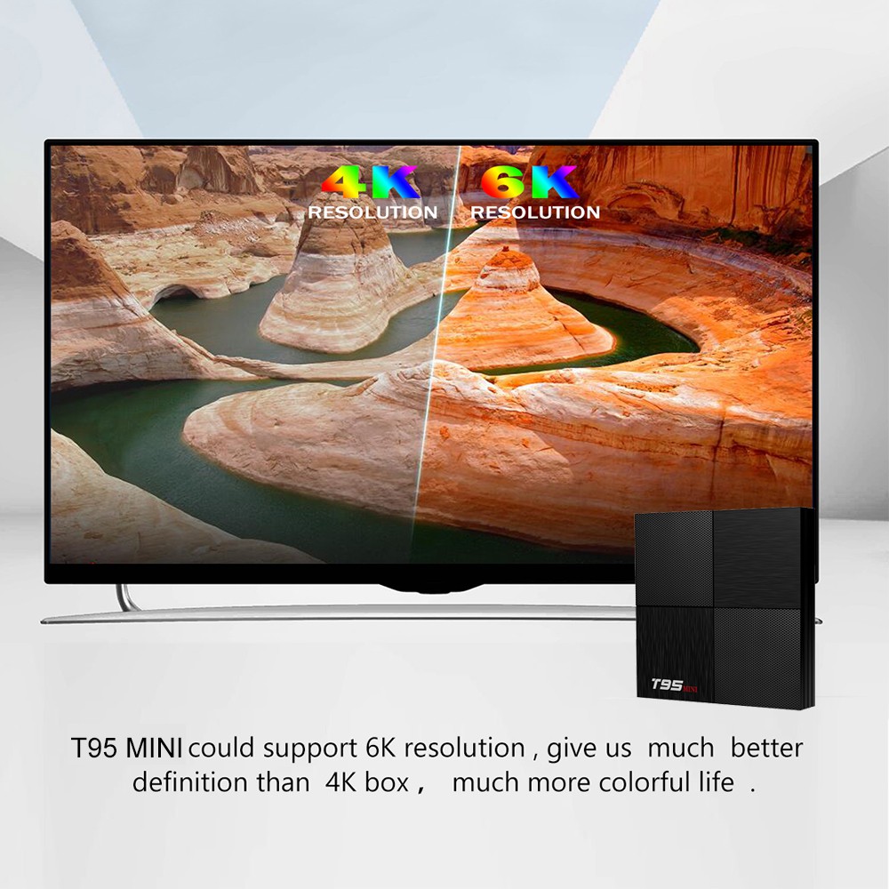 Đầu thu TV thông minh Pulierde cho Android 9.0 T95mini CPU Allwiner H6 RAM 2G Room 16G Ultra HD 6K