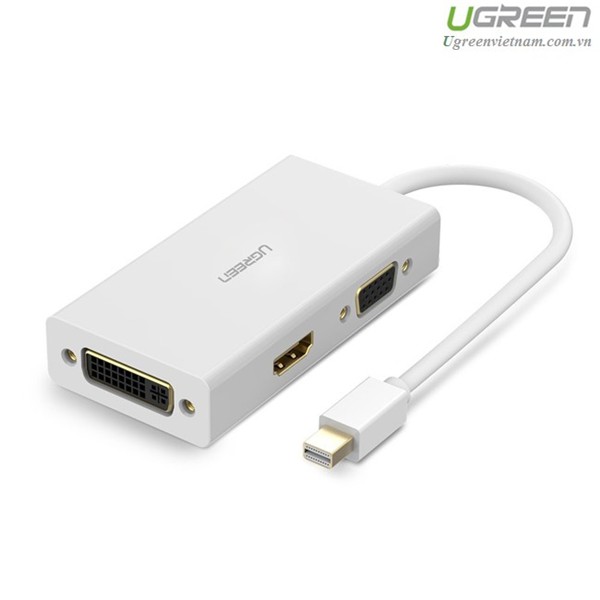 Cáp chuyển đổi 3 trong 1 Mini displayport sang HDMI/VGA/DVI-D (24+1) hỗ trợ 4k*2k UGREEN MD112 20417 - Hàng chính hãng