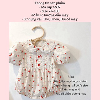 Rập giấy may romrep cổ sen sơ sinh_SS89