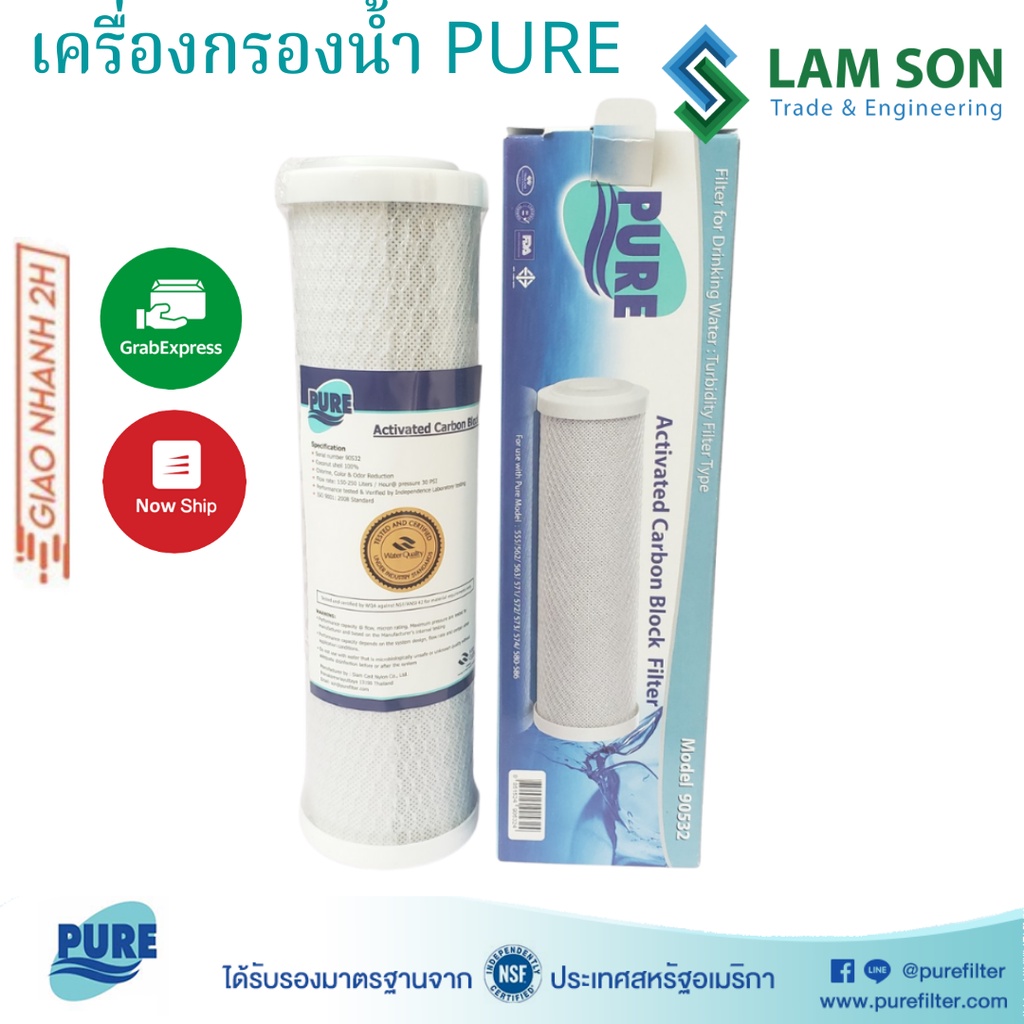 Bộ 3 lõi lọc Pure 123 Thái lan  CHO MÁY RO VÀ MÁY ION KIỀM