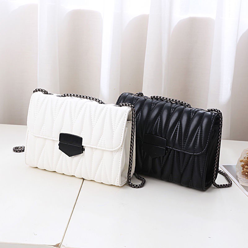 ❤️ Shouder bag tote bag 2021 New-insFashion Trending All-Match Messenger Bag Western Style Rhombus Chain Bag
