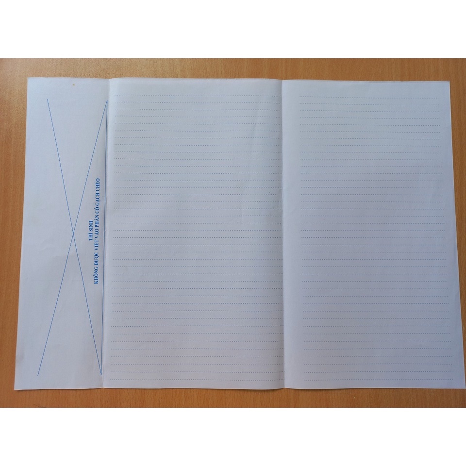 Giấy thi A3 dọc phách màu xanh