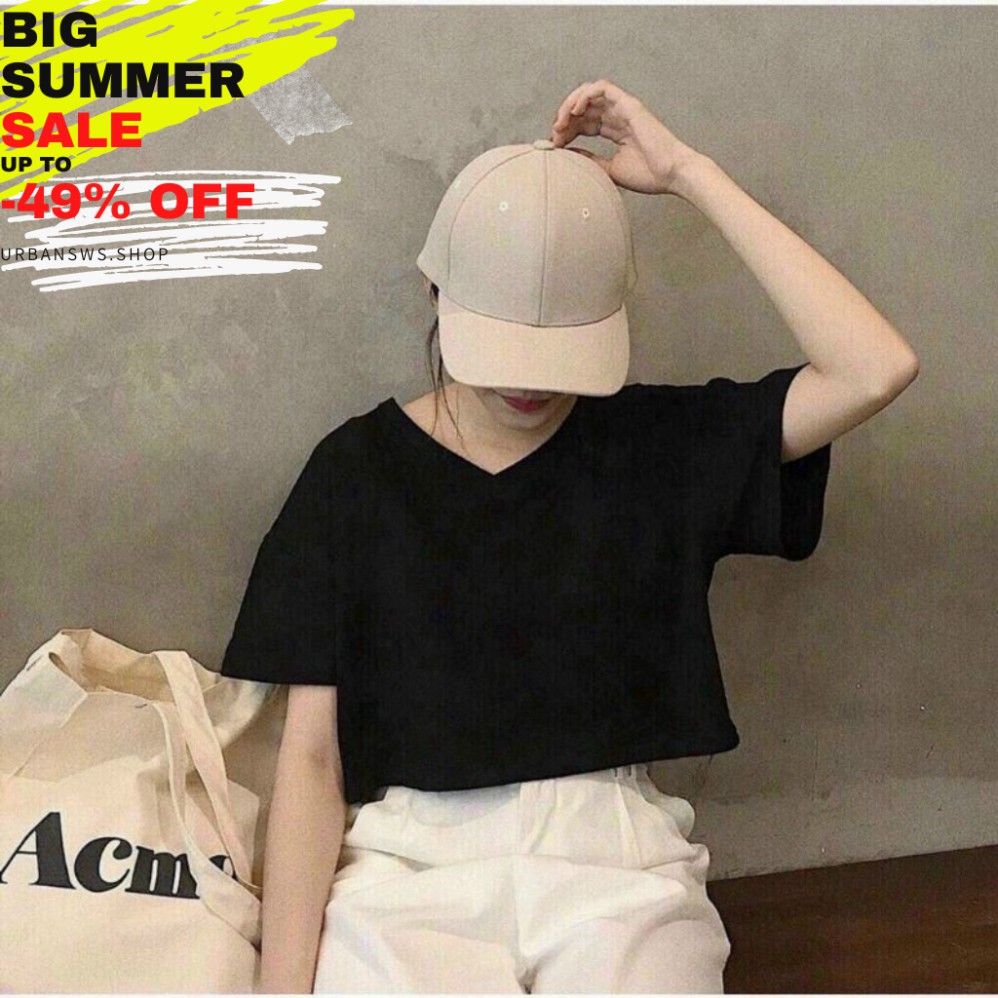 (XẢ KHO NGHỈ SHOPEE) Áo Thun Crop top Nữ Chất Cotton Mịn, Mát Cho Mùa Hè Nóng Nực