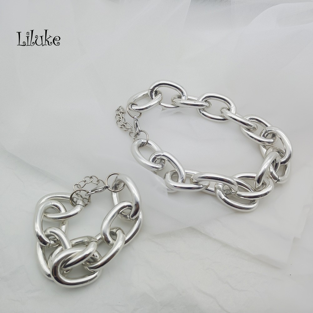 Vòng Cổ Choker Dây Xích Bản Lớn Cá Tính Cho Nữ