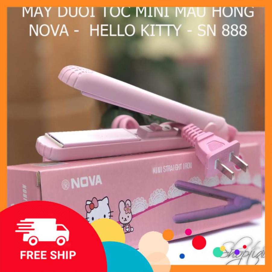 [FreeShip]  Máy Ép Duỗi Tóc Là Tóc NOVA HELLO KITTY