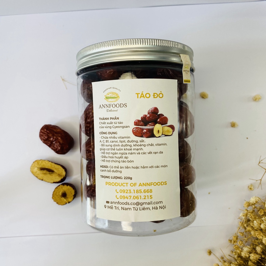 Táo Đỏ Sấy Khô Táo Đỏ Giàu Dinh Dưỡng Tốt Cho Mẹ Bầu Dùng Để Hầm Gà Chưng Yến Hãm Chè - Annfoods