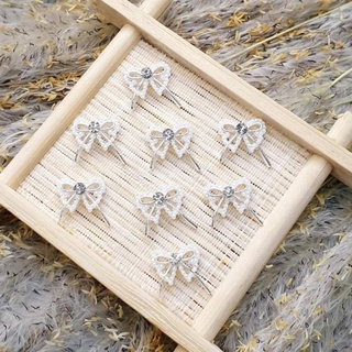 cham nơ ngọc đính móng tay