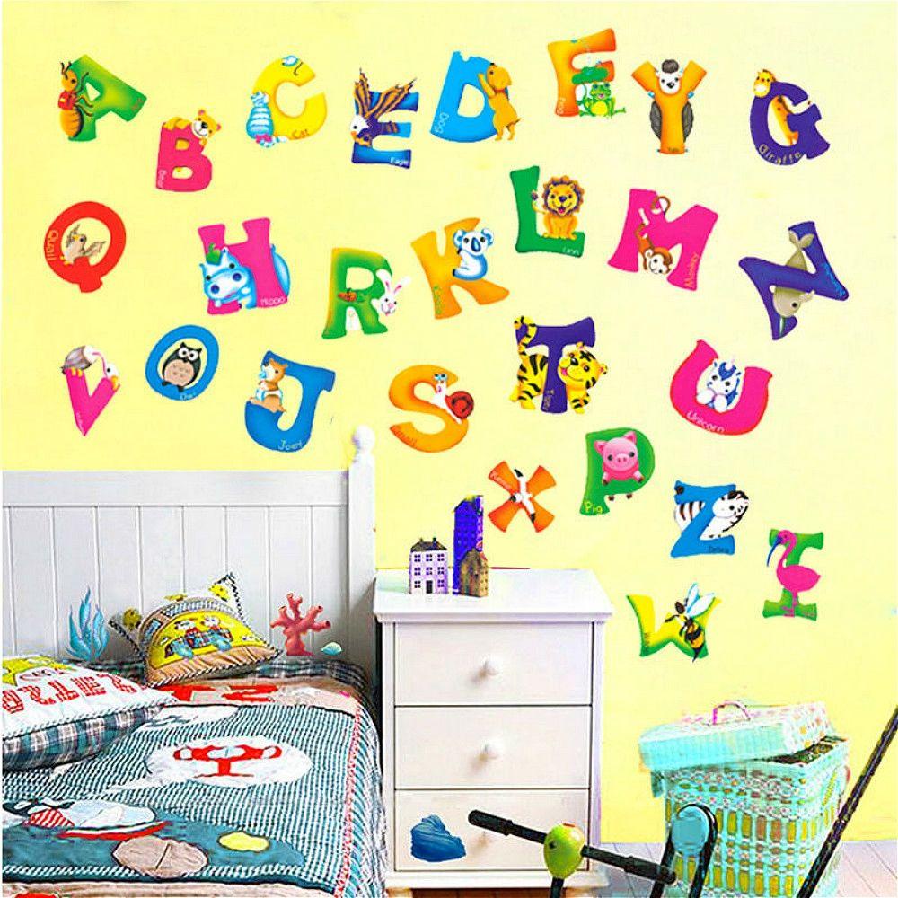 Miếng Dán Tường Vinyl Hình Động Vật Hoang Dã DIY Trang Trí Phòng Ngủ Trẻ Em