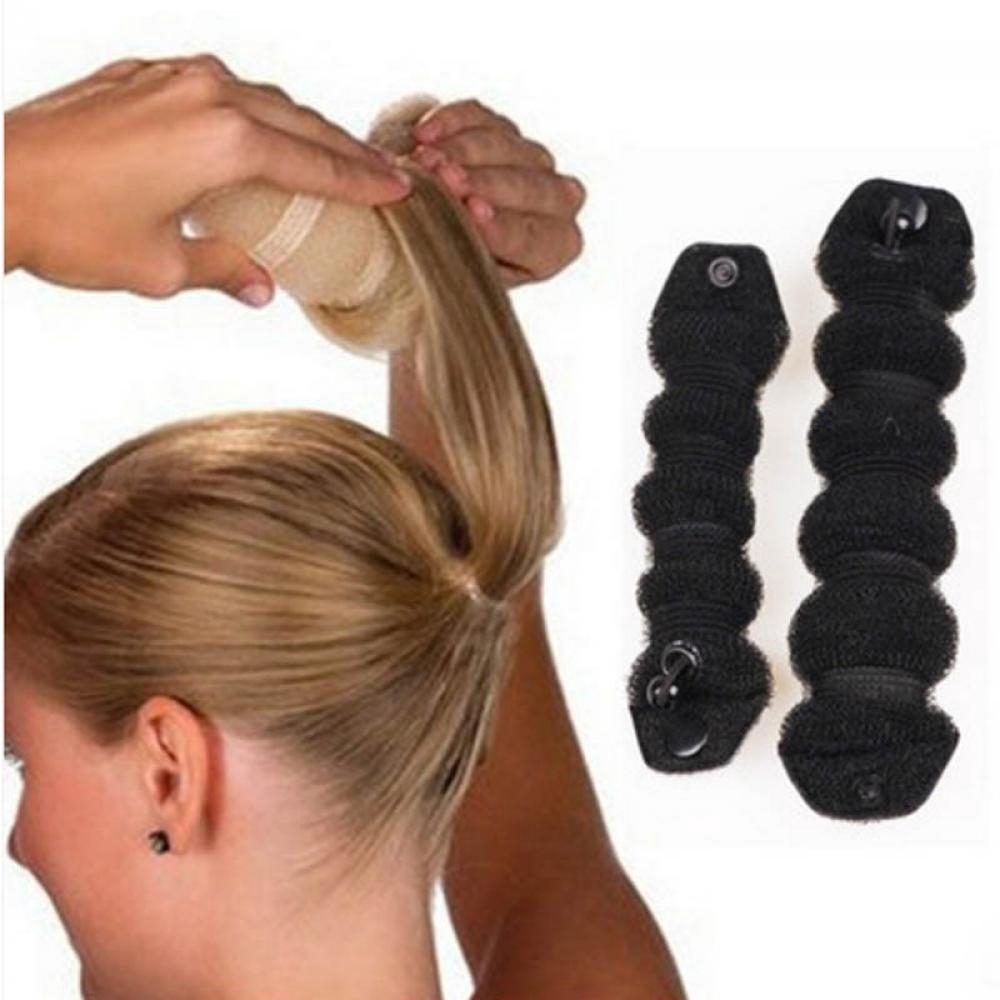 Set 2 dụng cụ tạo kiểu tóc búi bằng sợi nylon xốp tiện lợi
