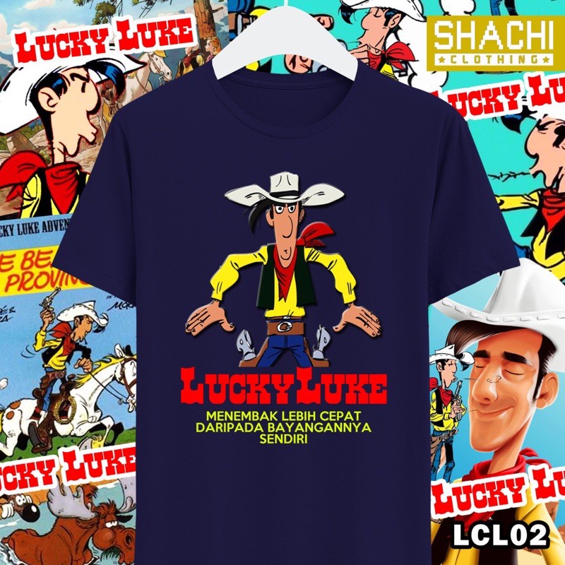 Áo Thun Đen Jadul Lucky Luke Comics - Lcl02 - Premium Nsa