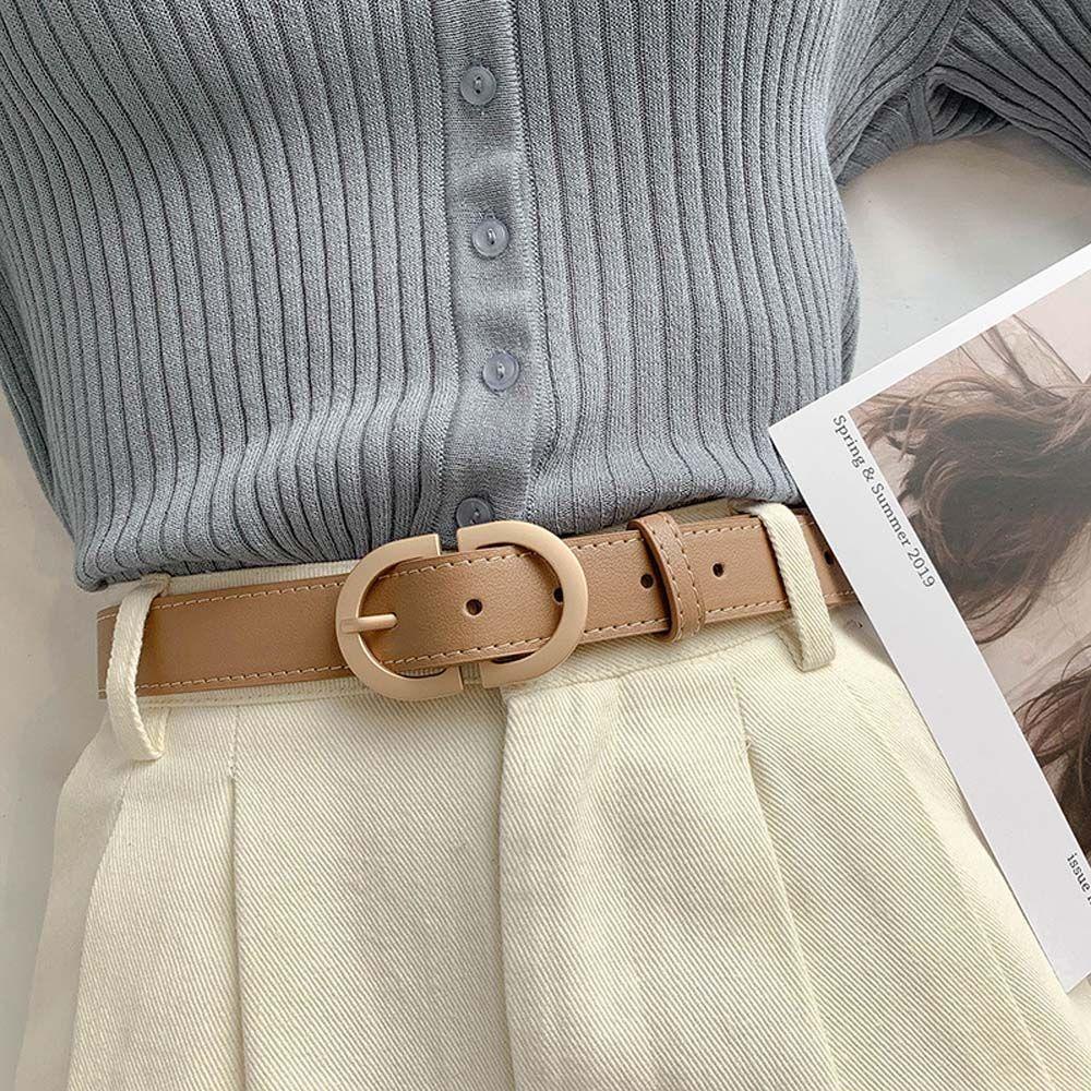 Thắt Lưng Da PU Nhiều Màu Sắc Phong Cách Vintage Hàn Quốc Có Thể Điều Chỉnh