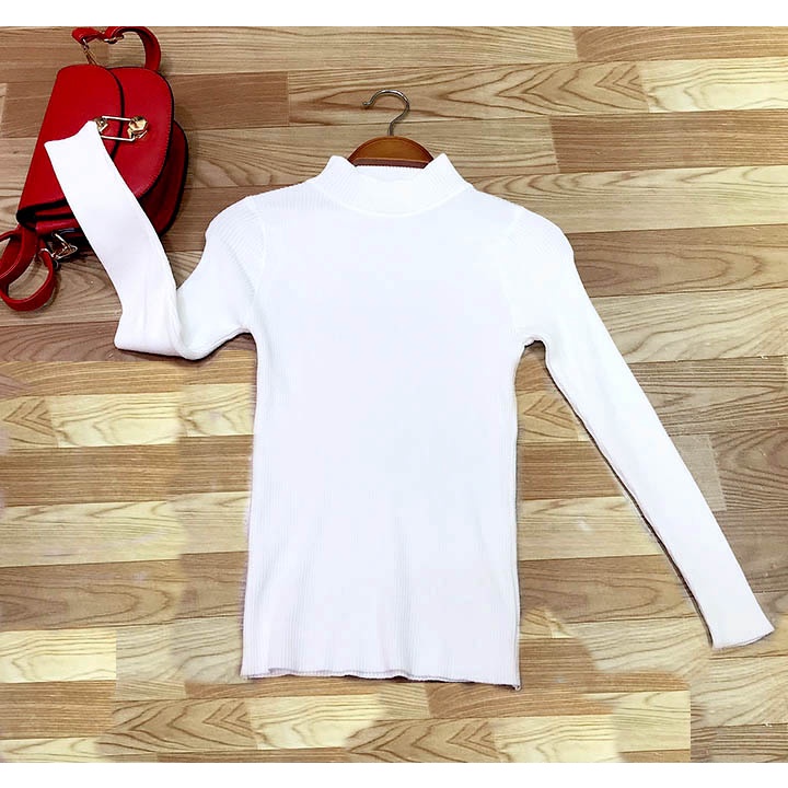 Áo len trắng cổ 3 phân free size hàng sẵn (ảnh thật) | BigBuy360 - bigbuy360.vn