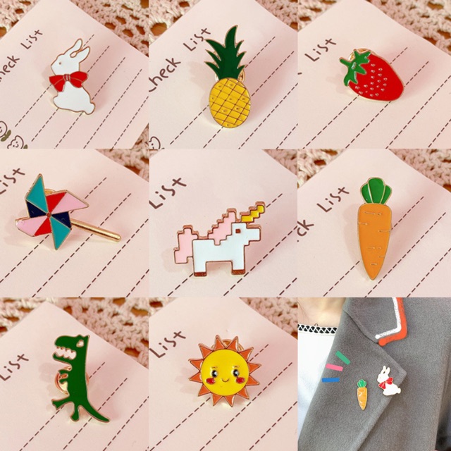 Pin cài áo hoạt hình dễ thương