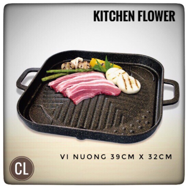 Vỉ nướng trên bếp ga , bếp cồn Hàn Quốc Kitchen Flower NY-1161