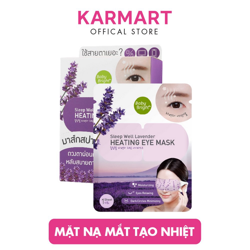 Mặt nạ tạo nhiệt giảm quầng thâm và bọng mắt Baby Bright Sleep Well Lavender Heating Eye Mask 15g