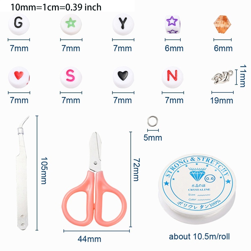 Bộ Hạt Xâu Chuỗi Làm Vòng cổ Bằng Acrylic Đa Năng Nhiều Màu