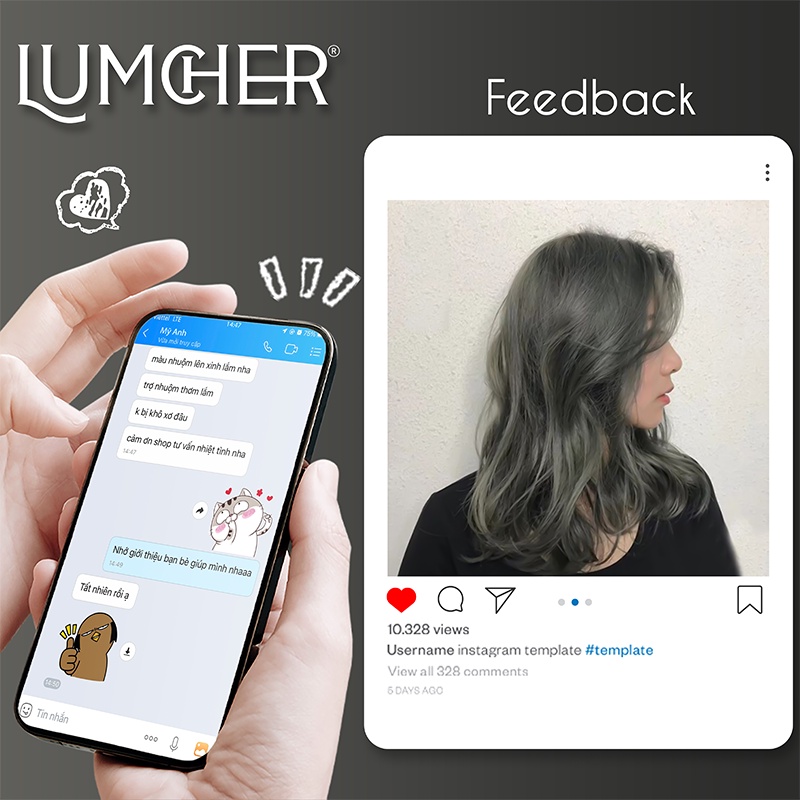 Thuốc nhuộm tóc Rêu Khói Trầm giá rẻ chính hãng Lumcher LC16