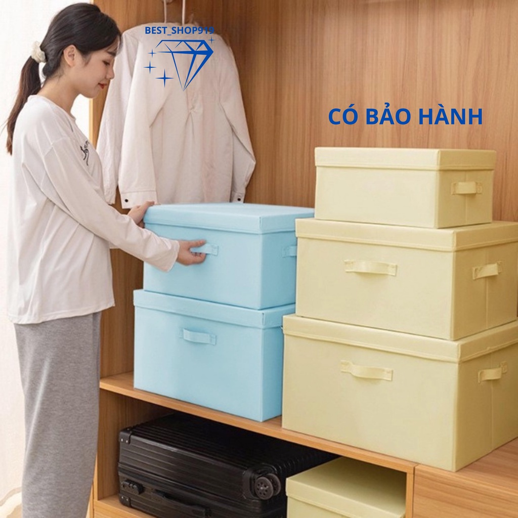 Thùng Đựng Quần Áo Đồ Lót Nam Nữ Đồ Chơi Trẻ Em Gấp Gọn Cao Cấp Có Nắp Đậy Và Quai Xách Tiện Dụng Có Thể Xếp Chồng SET 3