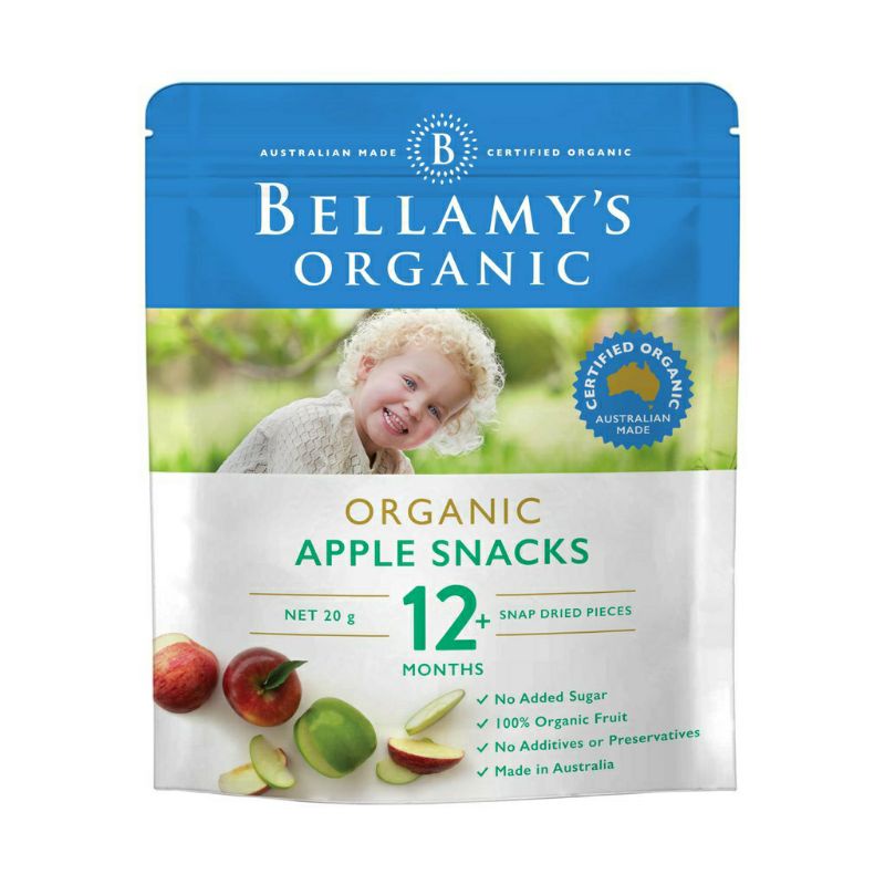(Thanh lý)Snack Lê và táo sấy Hữu cơ Bellamy's Organic 20gr (date 26/8/21)