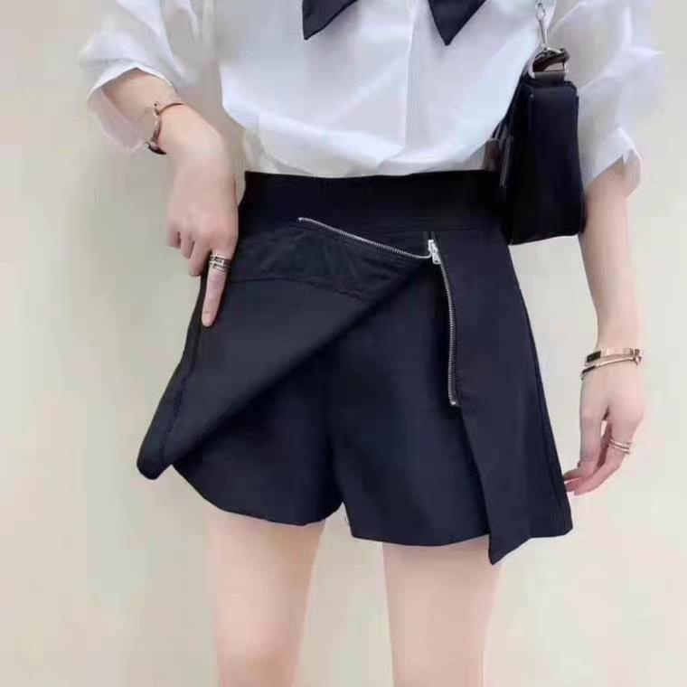 Quần sooc giả váy nữ cạp cao, Quần váy có khóa cạnh siêu xinh V186(có ảnh thật)
