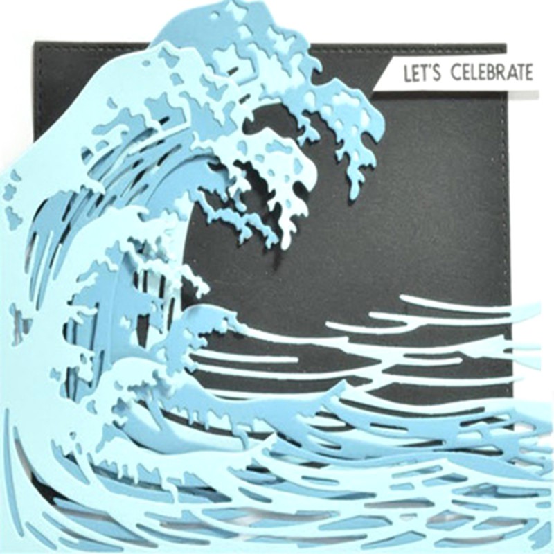 Khuôn Cắt Giấy Kim Loại Mẫu Gợn Sóng